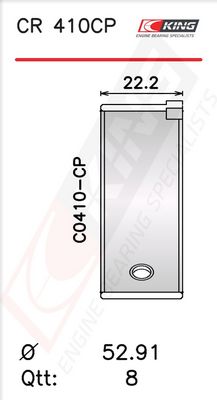 Черупка на биелен лагер KING CR 410CP