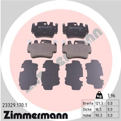 Комплект тормозных колодок, дисковый тормоз ZIMMERMANN 23329.170.1 для PORSCHE CARRERA