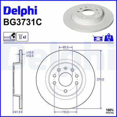 спирачен диск DELPHI BG3731C