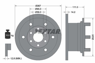 Тормозной диск TEXTAR 93019400 для ALFA ROMEO AR