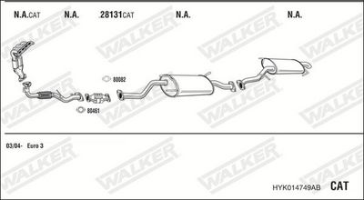 Изпускателна система WALKER HYK014749AB