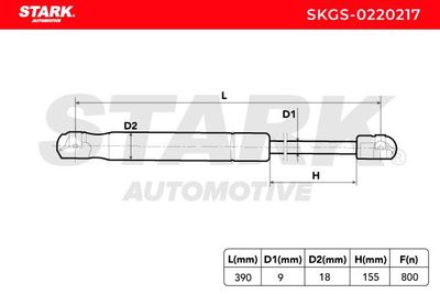 газов амортисьор, багажно/товарно пространство STARK SKGS-0220217