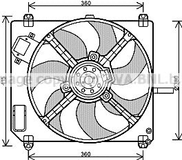 Вентилятор, охлаждение двигателя AVA QUALITY COOLING FT7551 для FIAT MULTIPLA