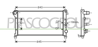 Радиатор, охлаждение двигателя PRASCO FT122R003 для FIAT PANDA