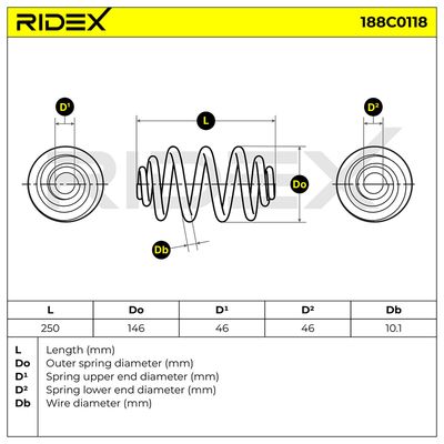 пружина за ходовата част RIDEX 188C0118
