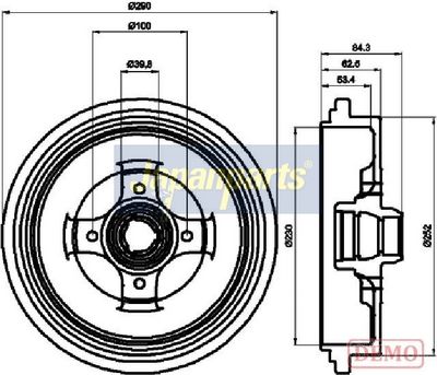 спирачен барабан JAPANPARTS TA-0913C