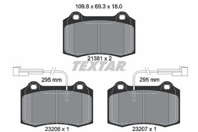 Комплект тормозных колодок, дисковый тормоз TEXTAR 2138103 для DODGE VIPER