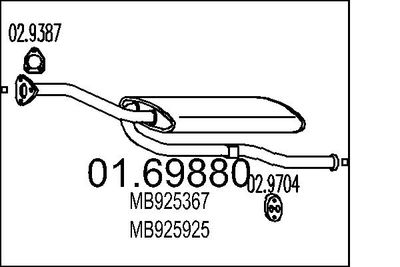 MTS 01.69880 Глушитель выхлопных газов для MITSUBISHI SPACE WAGON (N3_W, N4_W)