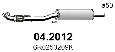 Предглушитель выхлопных газов ASSO 04.2012 для SKODA RAPID