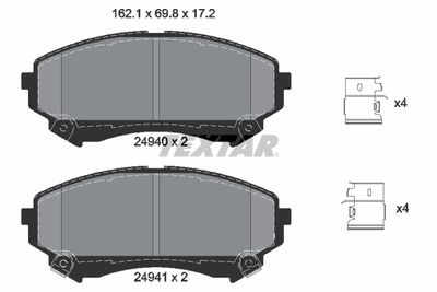 Комплект тормозных колодок, дисковый тормоз TEXTAR 2494001 для CADILLAC CTS