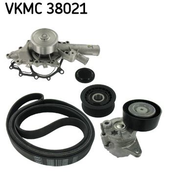 Water Pump + V-Ribbed Belt Kit VKMC 38021