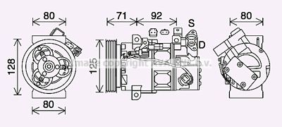Компрессор, кондиционер AVA QUALITY COOLING RTAK636 для RENAULT CAPTUR