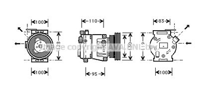 AVA-QUALITY-COOLING FTK035 Компресор кондиціонера для FIAT (Фиат)