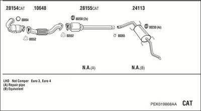 SISTEM DE ESAPAMENT WALKER PEK019868AA