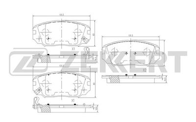 Комплект тормозных колодок, дисковый тормоз ZEKKERT BS-1780 для KIA MAGENTIS