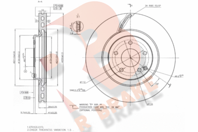 R BRAKE 78RBD16479 Тормозные диски для MERCEDES-BENZ C-CLASS T-Model (S203) C 180 Kompressor (203.246)
