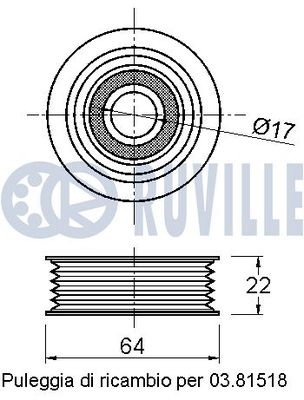 UMLENK-/FüHRUNGSROLLE KEILRIPPENRIEMEN RUVILLE 542220 1