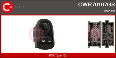 Spínač, zvedací zařízení oken CASCO CWR70107GS