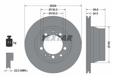 Тормозной диск TEXTAR 92052400 для PORSCHE 968