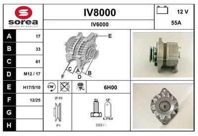 GENERATOR / ALTERNATOR SNRA IV8000