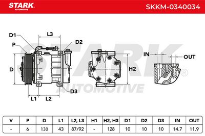 компресор, климатизация STARK SKKM-0340034