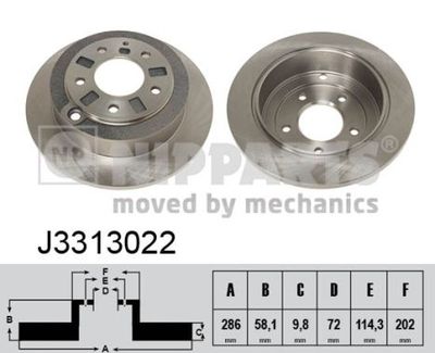 NIPPARTS J3313022 Тормозные диски  для MAZDA XEDOS 9 (TA) 2.3 24V