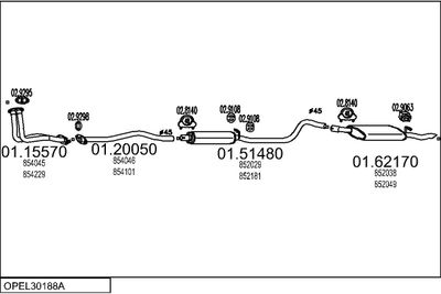 SISTEM DE ESAPAMENT MTS OPEL30188A007121