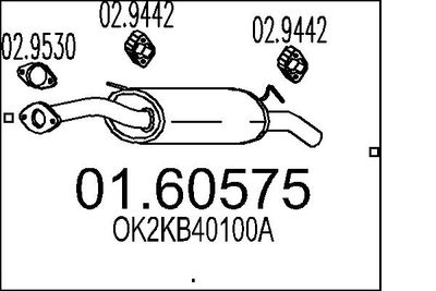 Глушитель выхлопных газов конечный MTS 01.60575 для KIA CARENS