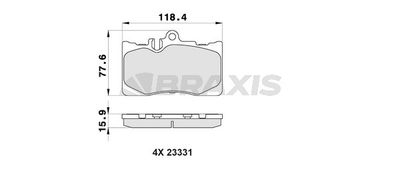 Комплект тормозных колодок, дисковый тормоз BRAXIS AB0468 для LEXUS LS