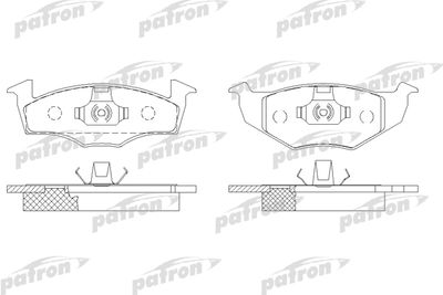 Комплект тормозных колодок, дисковый тормоз PATRON PBP1101 для VW POLO