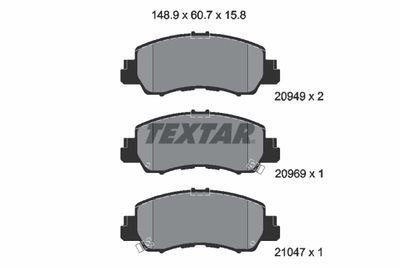 Комплект тормозных колодок, дисковый тормоз TEXTAR 2094901 для MITSUBISHI ECLIPSE	CROSS