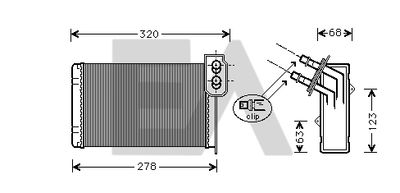 EACLIMA 45C60023 Радиатор печки  для NISSAN KUBISTAR (Ниссан Kубистар)