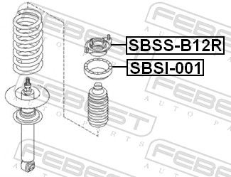 SBSS-B12R FEBEST Опора стойки амортизатора FEBEST 