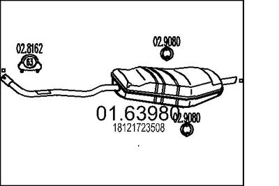 MTS 01.63980 Глушитель выхлопных газов  для BMW 5 (E34) 520 i 24V