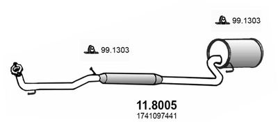 Средний / конечный глушитель ОГ ASSO 11.8005 для DAIHATSU YRV