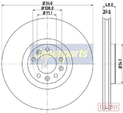 спирачен диск JAPANPARTS DI-0611C