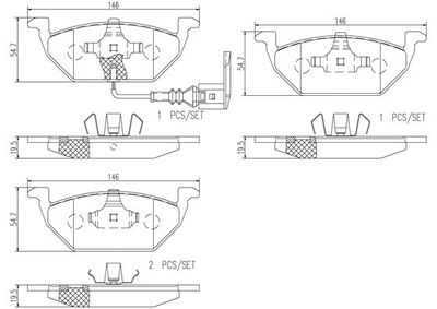 Sada brzdových destiček, kotoučová brzda BREMBO P85072N