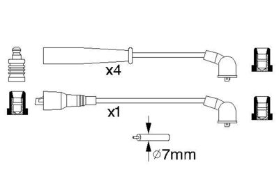 Комплект проводов зажигания BOSCH 0 986 356 897 для KIA PRIDE