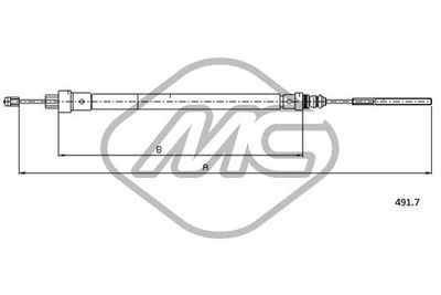 Комплект тросов, стояночная тормозная система Metalcaucho 81340 для CITROËN JUMPY