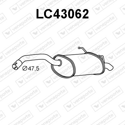 Глушитель выхлопных газов конечный VENEPORTE LC43062 для LANCIA YPSILON
