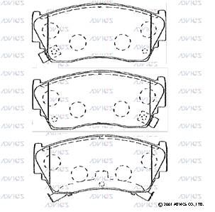 Комплект тормозных колодок, дисковый тормоз ADVICS SN585P для CADILLAC ELDORADO