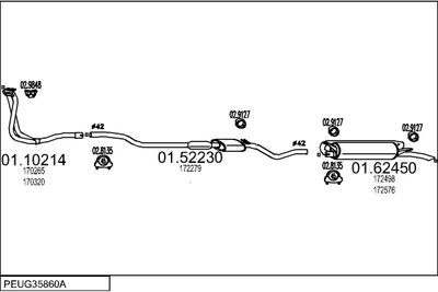 Układ wydechowy MTS PEUG35860A002338