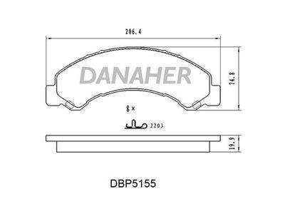 Комплект тормозных колодок, дисковый тормоз DANAHER DBP5155 для ISUZU ELF