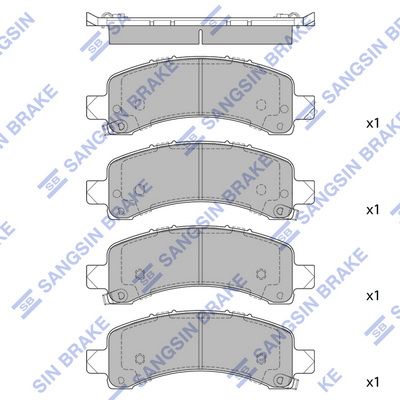 Комплект тормозных колодок, дисковый тормоз Hi-Q SP1558 для CHEVROLET EXPRESS