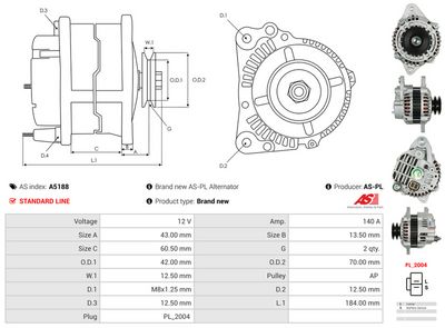 GENERATOR / ALTERNATOR AS-PL A5188 5