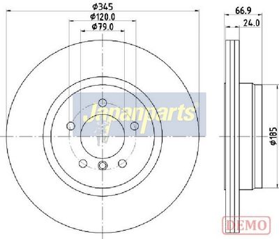 спирачен диск JAPANPARTS DP-0126C