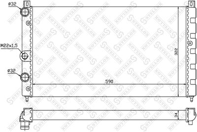 Радиатор, охлаждение двигателя STELLOX 10-26236-SX для VW CADDY