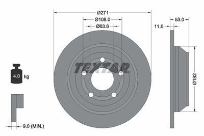 TEXTAR 92327403 Тормозные диски  для FORD  (Форд Пума)