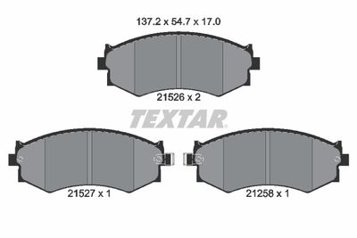 Комплект тормозных колодок, дисковый тормоз TEXTAR 2152601 для INFINITI G20