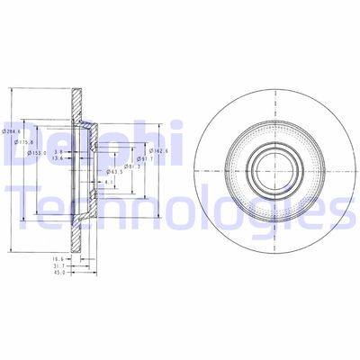 Bromsskiva DELPHI BG3416